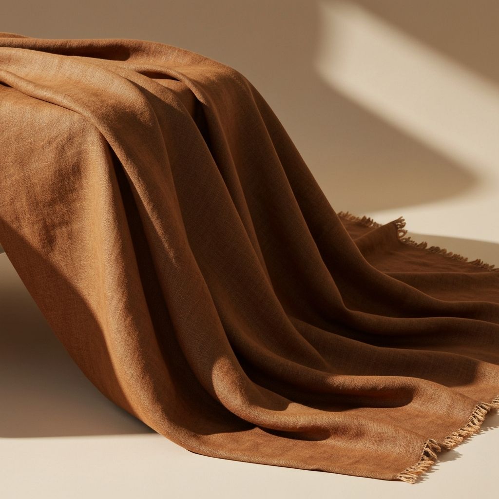Coffee Linen Throw
